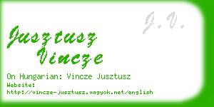 jusztusz vincze business card